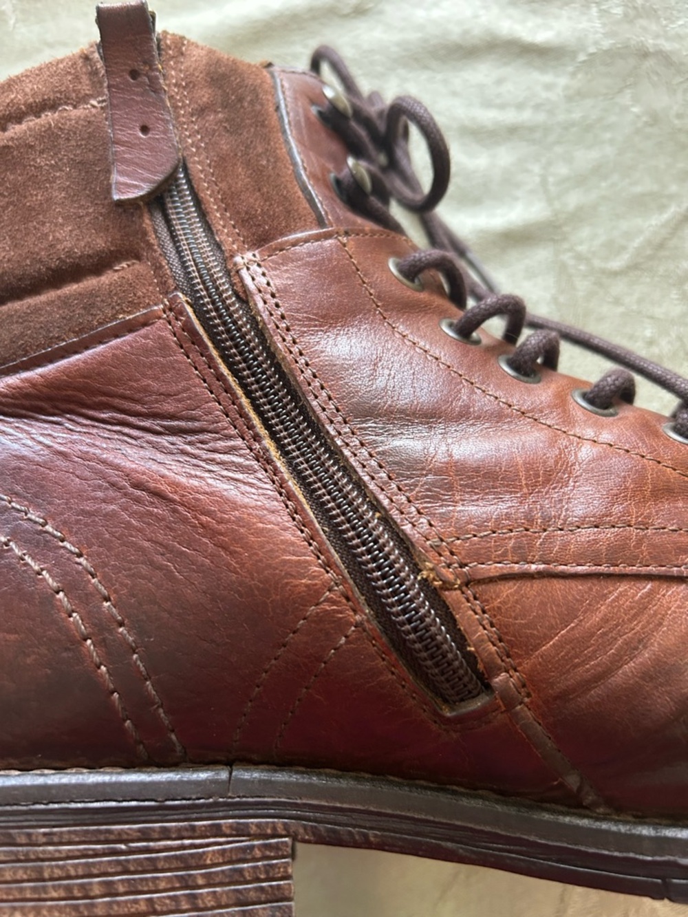Aldo Men's Brown Leather Lace-Up Boots - Picture 3 of 4